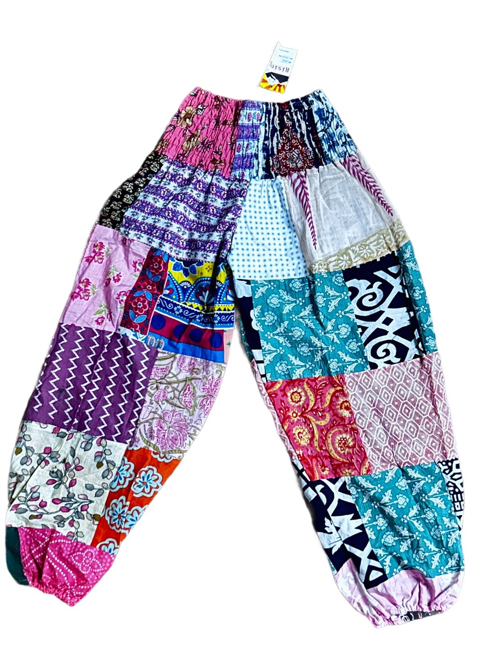 Rising International ~ One Size ~ Multi-Colors Patchwork Boho Hippie Pants ~ New